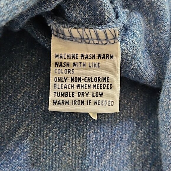 Polo by Ralph Lauren Two Button Henley Men's Size Medium Heathered Blue LS EUC - Picture 9 of 16